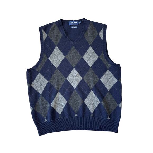 POLO Golf, by Ralph Lauren, sweater vest, size Men's Large, Blue & Gray - Picture 1 of 6